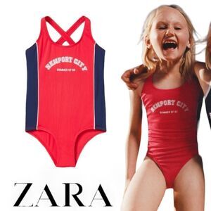 ZARA Kids | Red | “NEWPORT CITY” SWIMSUIT